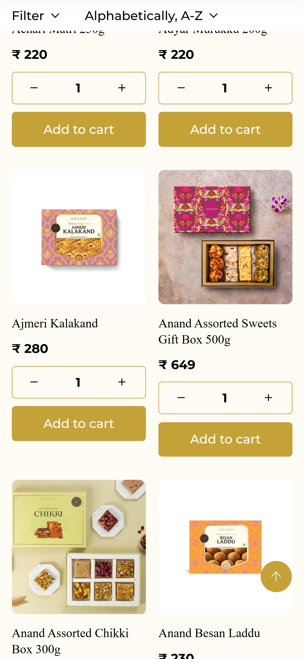 Anand Sweets — Mobile