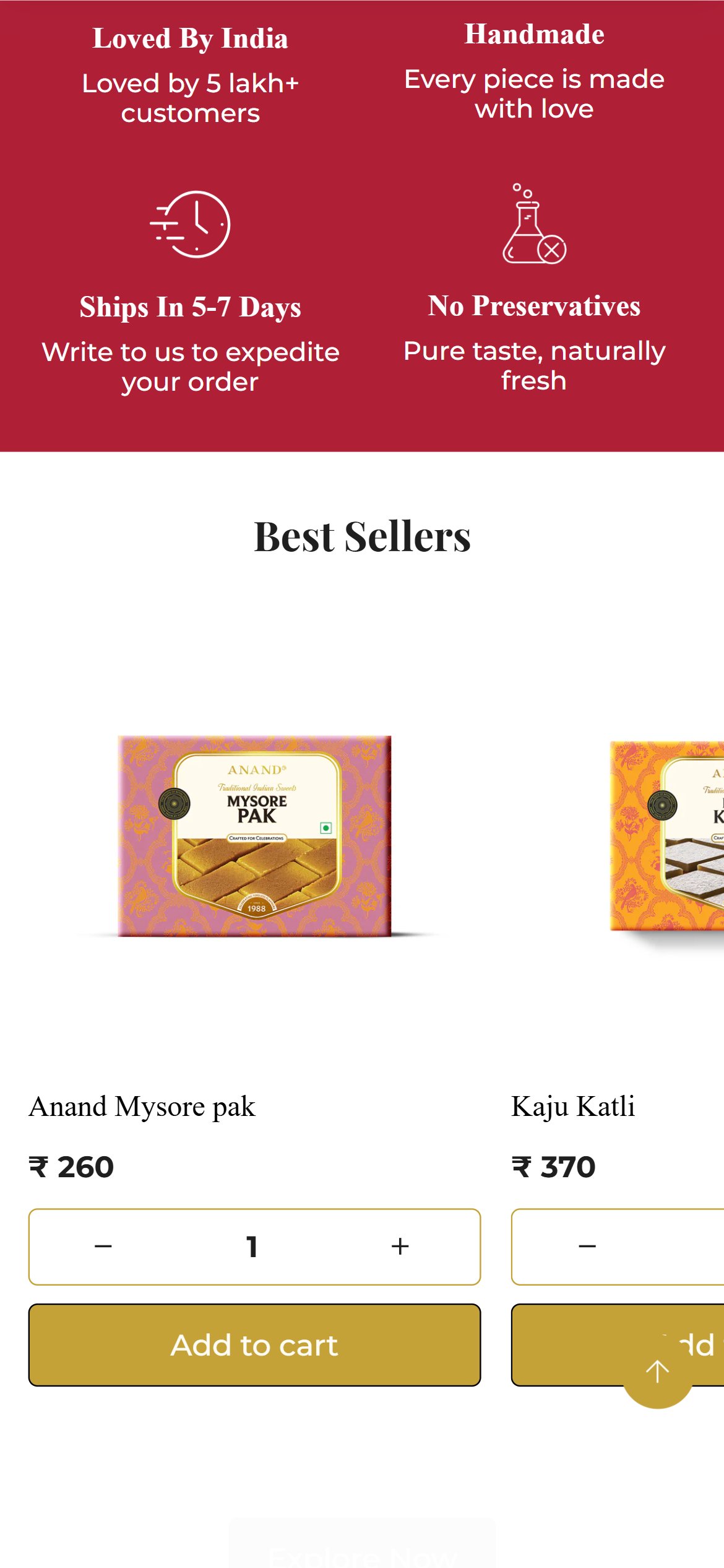 Anand Sweets — Mobile